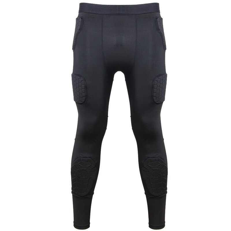 Mannen Sport Kneepad Elleboog Shock Guard Compressie Padded Shorts Shirt Vest Set Voetbal Basketbal Beschermende Gear Borst Rib Guards: M / Long pants
