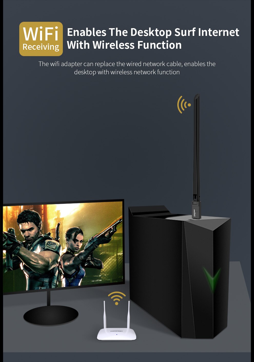 Comfast Wi-fi Usb Adapter RTL8811CU 5.8Ghz + 2.4Ghz Wi-fi Ontvanger 650Mbps Gratis Driver Wifi Adapter 5ghz Pc Antenne Wifi Dongle