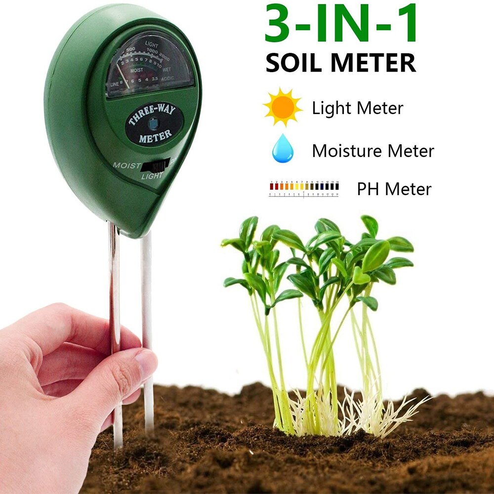 3/4/5in1 Digital Soil pH Meter Moisture Meter PH Levels Temperature Sunlight Intensity Humidity Tester Large Backlit LCD Display: Type 1