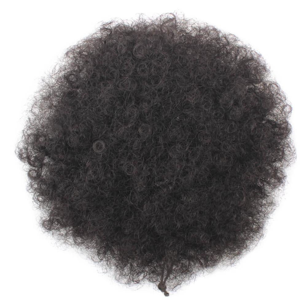 Leven syntetisk høj fluffy sort hestehale hårnåle snoretræk kort fiber krøllet hår hestehale til sorte kvinder: 2