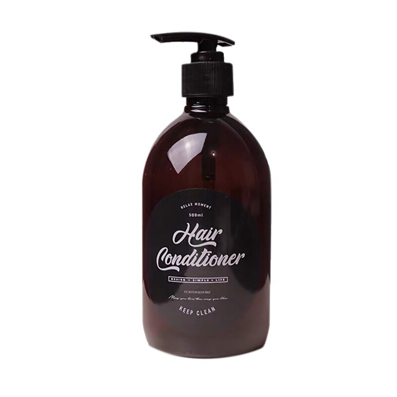 500Ml Nordic Pet Zeep Fles Bruin Badkamer Douchegel Hervulbare Flessen Shampoo Wassen Conditioner Lotions Druk Dispenser: Light Grey