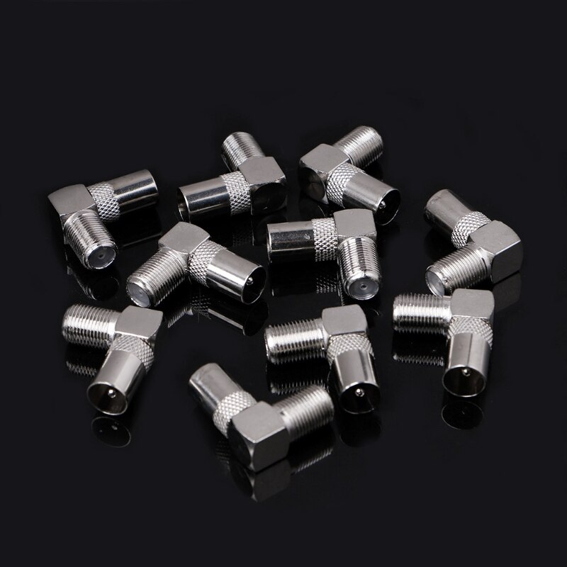 10 Pcs Right Angled Angle 90 degree F Connector Female to RF Coax Male Plug Aerial