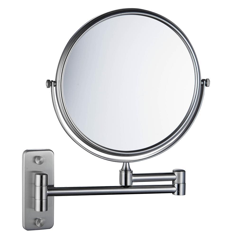 ELLEN 8" Makeup Mirror Bath Mirror Antique Bronze Wall Mounted Magnifier Bathroom Mirrors Bathroom Hardware-80292: Brushed