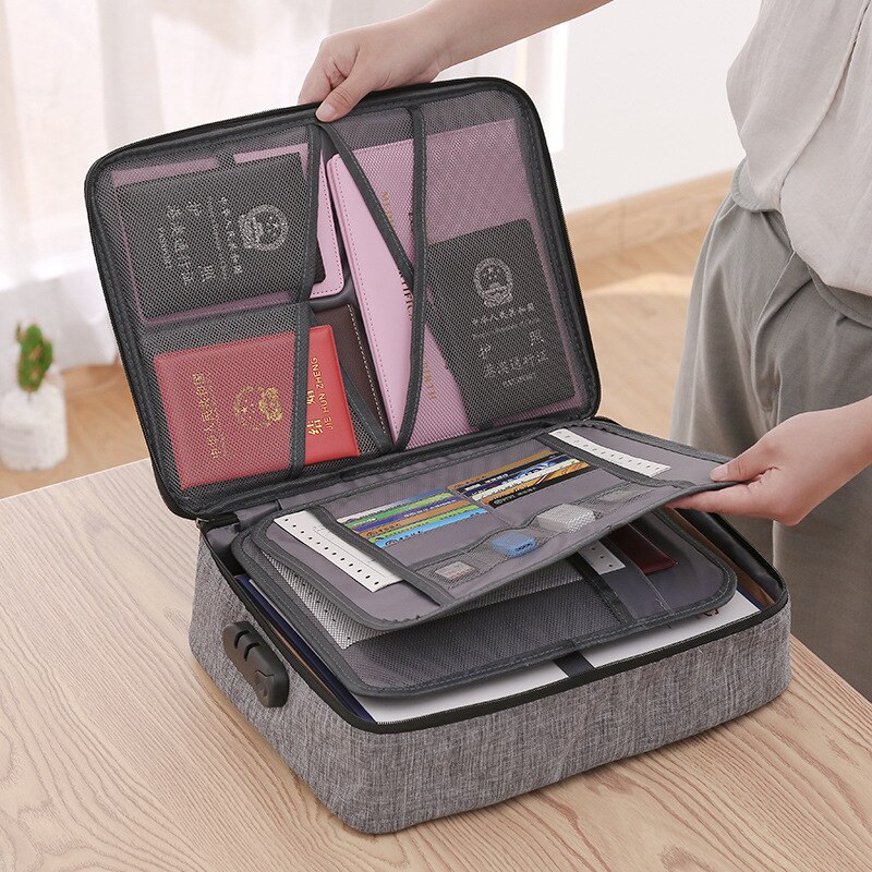 Multifunction Document Bag Business Certificate File Organizer Briefcases Household Deed Paperwork Storage Pouch Accessories