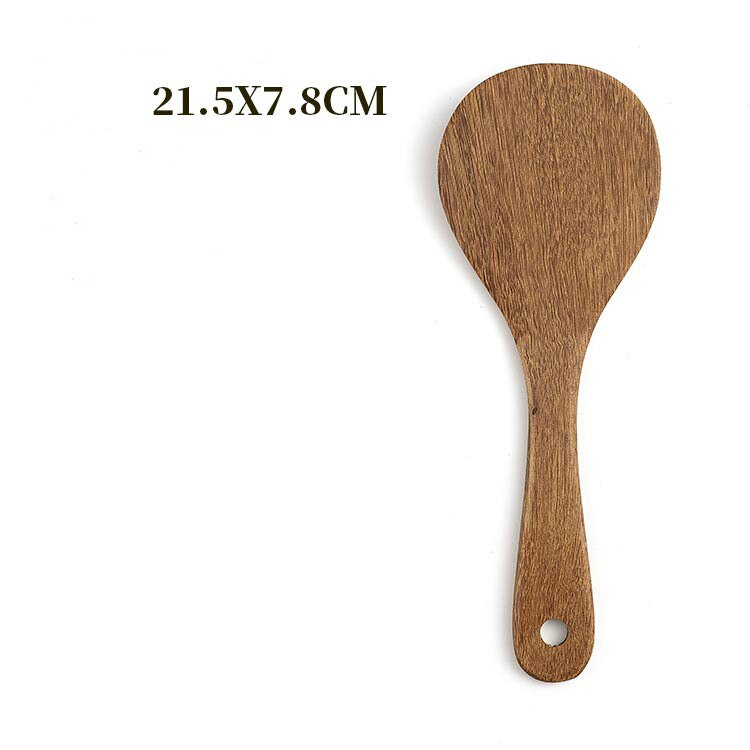 Wood Kitchenware Nonstick Wing Wood Cookware Set shovel Colander Spatula Spoon Cooking Set Kitchen Utensil: Light Green