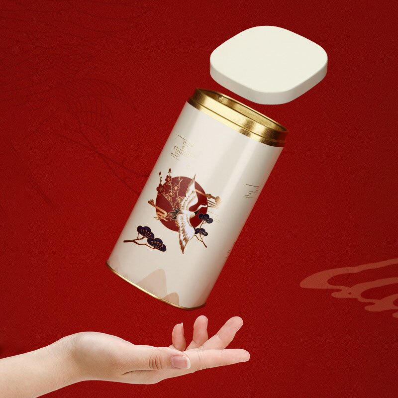 Tea Airtight Container Chinese Style Exquisite Tinplate Storage Tank Tea Packaging White Tea Longjing Black Tea Sealed Tin Can