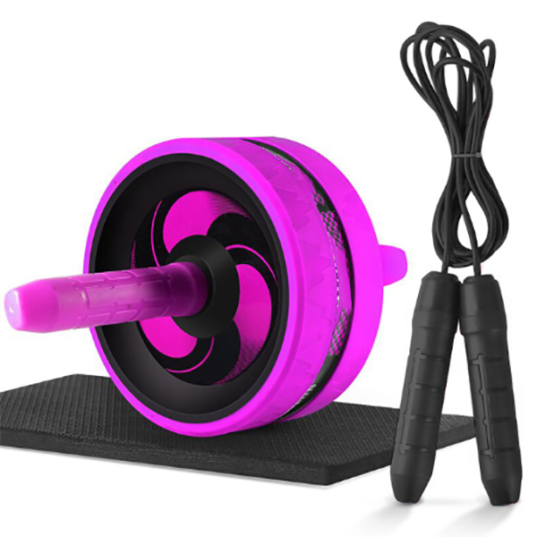 Roller & Jump Rope 2 in 1 Ab No Noise Belly Wheel Ab Roller with Mat For exercise Arm Waist Leg Gym Fitness Equipment: 010ZMW-purple