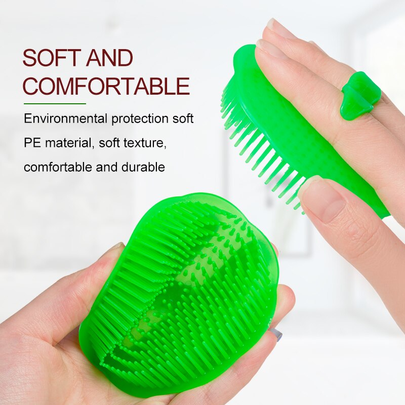 Cepillo de masaje para cabeza, champú para masaje, peines, lavado de pelo, cuero cabelludo, cabeza elástica de silicona, peine de Spa, herramienta de estilismo redondo, 1 Uds.