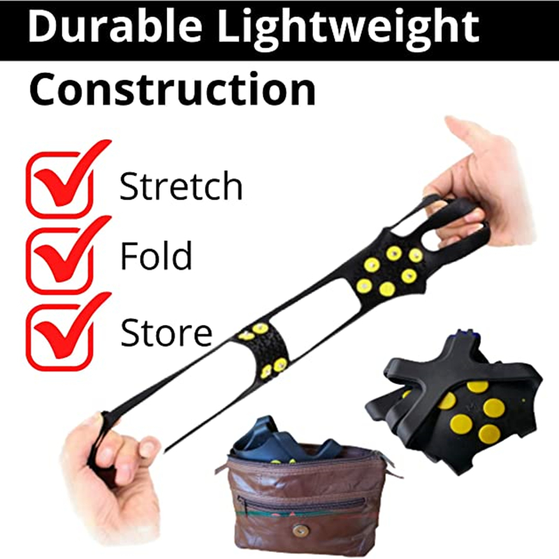 10 Studs Anti-Skid Snow Ice Climbing Shoe Spikes Ice Grips Cleats Crampons Winter Camping Climbing Anti Slip Shoes Cover