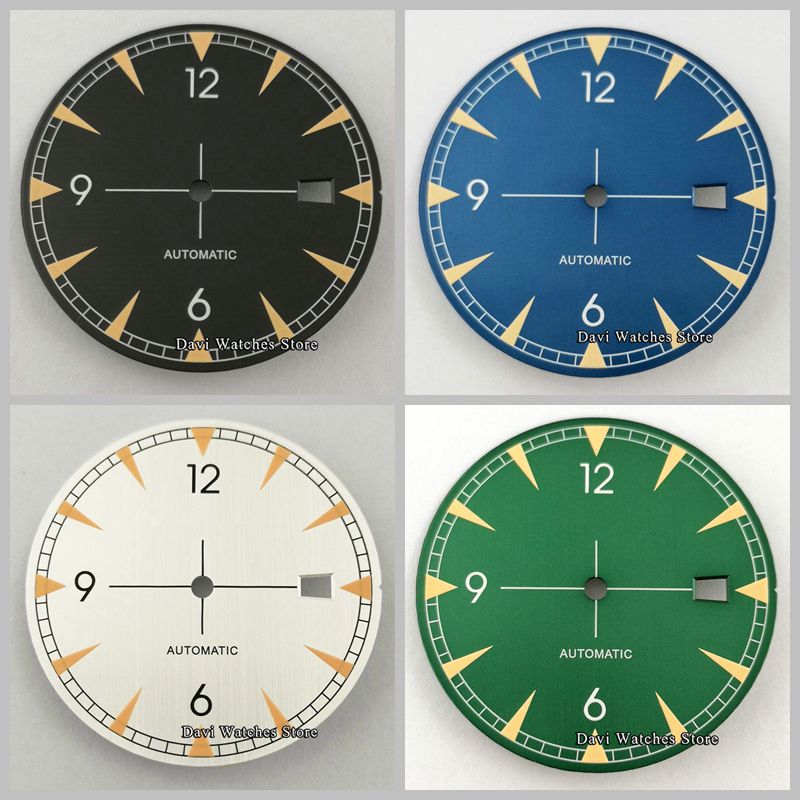 33.2Mm Bliger/Steriele Wijzerplaat Onderdelen Groen Lichtgevende Fit NH35 NH35A Automatische Beweging