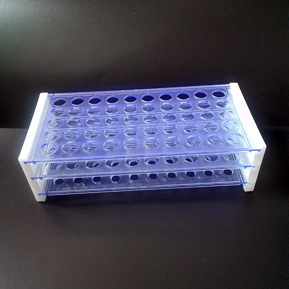 laboratory Plastic Test Tube Rack for 13mm Tubes, Hole 50, Detachable