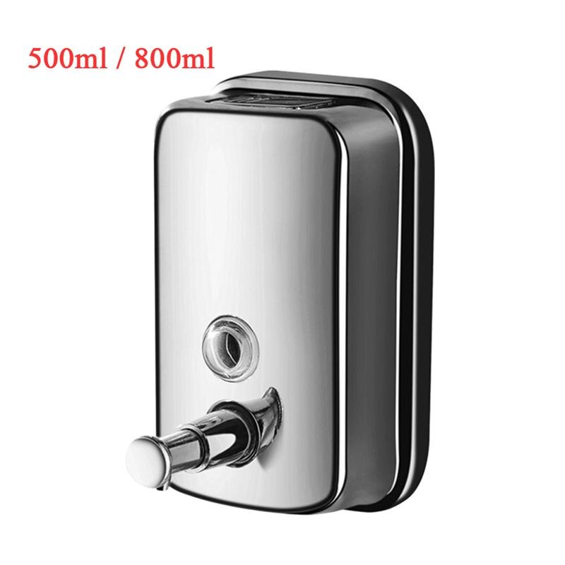 500ml 800ml Wall Mounted 304 Stainless Steel Hand Wash Liquid Soap Dispenser Manual Liquid Shower Gel Box Hanging Dispenser