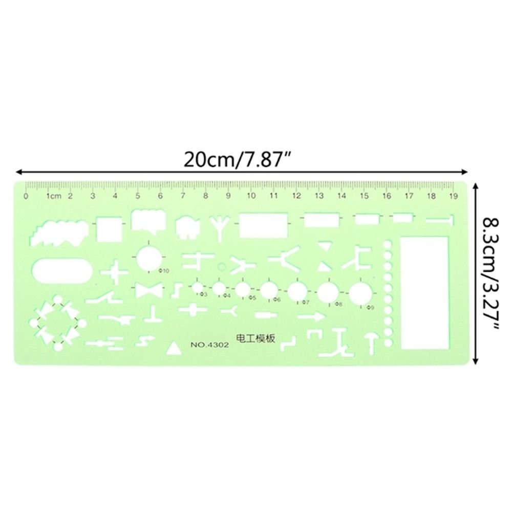17 Styles Rulers Green Plastic Circles Geometric Template Ruler Stencil Measuring Tool Stationery Students Drawing Curve Ruler: Yellow