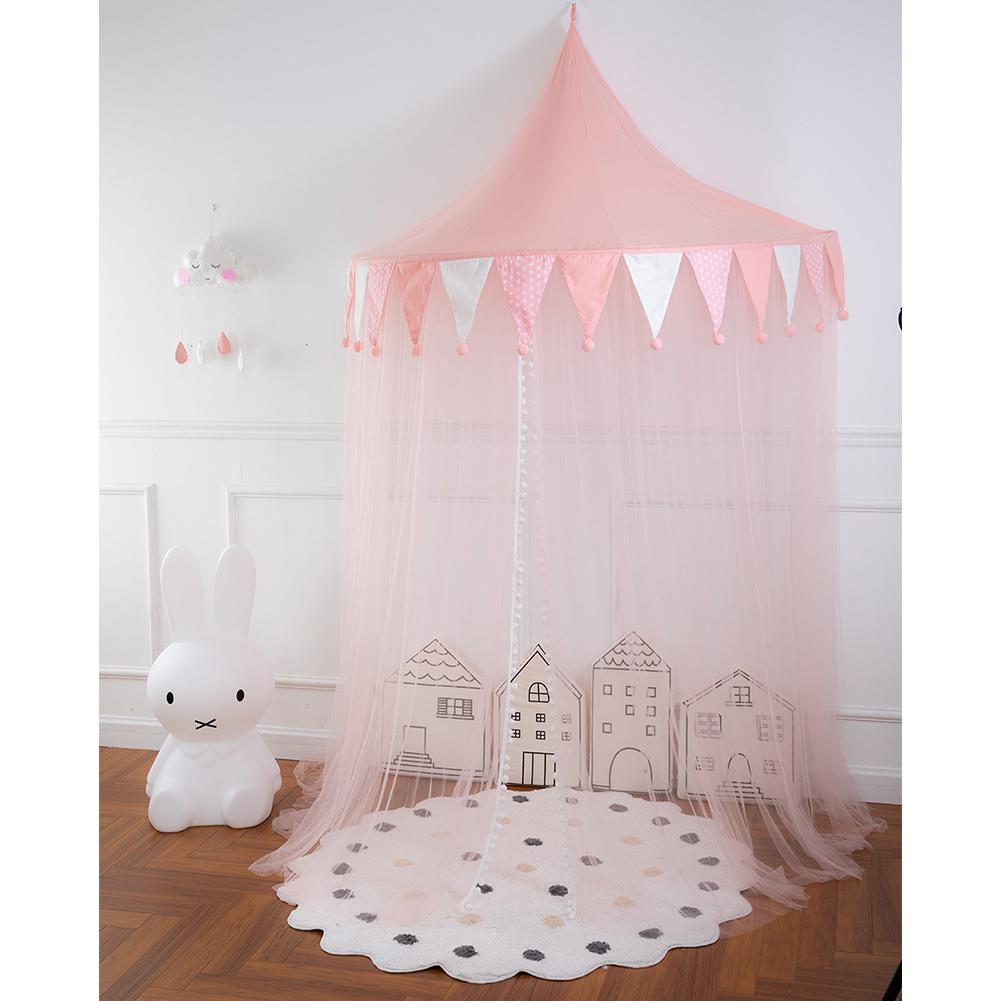 Roze Baby Kids Bed Luifel Klamboe Lezen Hoek Layout Half Moon Spel Huis Bed Kasteel Tent Room Decor Voor meisjes Jongens: Pink