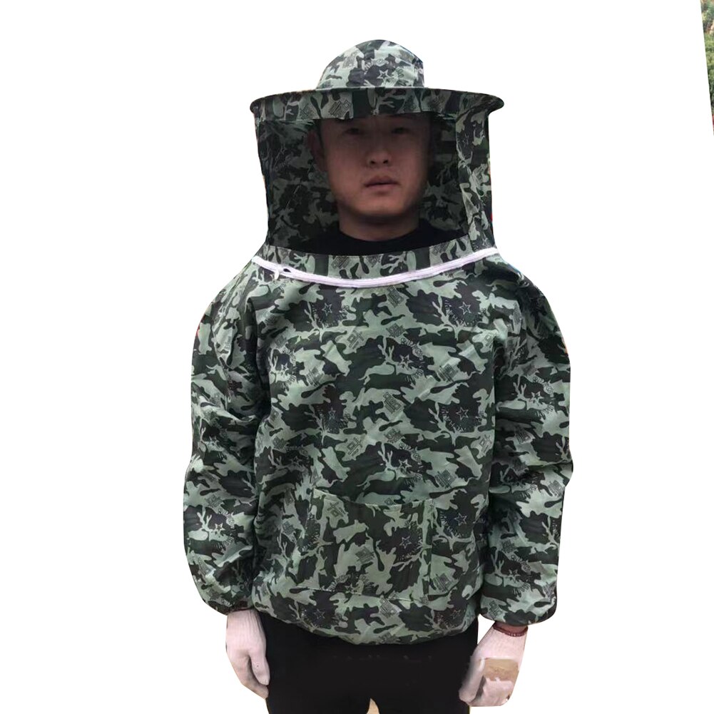 Summer Costume Camouflage Upper Body Veil Protective Suit Unisex With Hood Farm Beekeeping Clothing Anti Bee