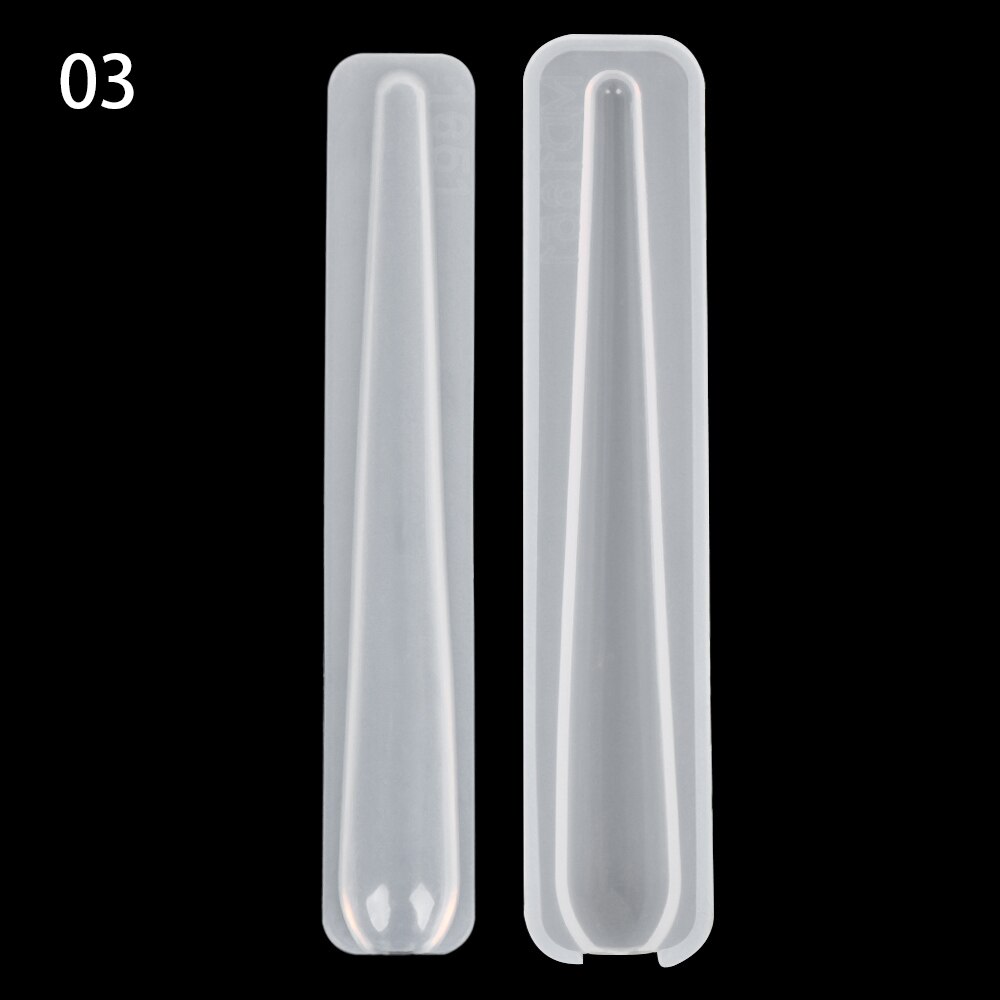 Bolígrafo de silicona hecho a mano, molde de fundición de resina epoxi transparente UV, soporte para bolígrafo, suministros para manualidades de arte DIY: 14cm-03