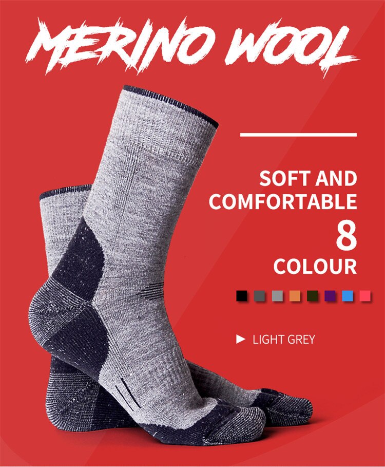 Winter Warme Ski Sokken Mannen Vrouwen Dikke Warme Wollen Sokken Volwassen Outdoor Sport Wandelen Camping Sneeuwscooter Ski Merino Wollen Sokken