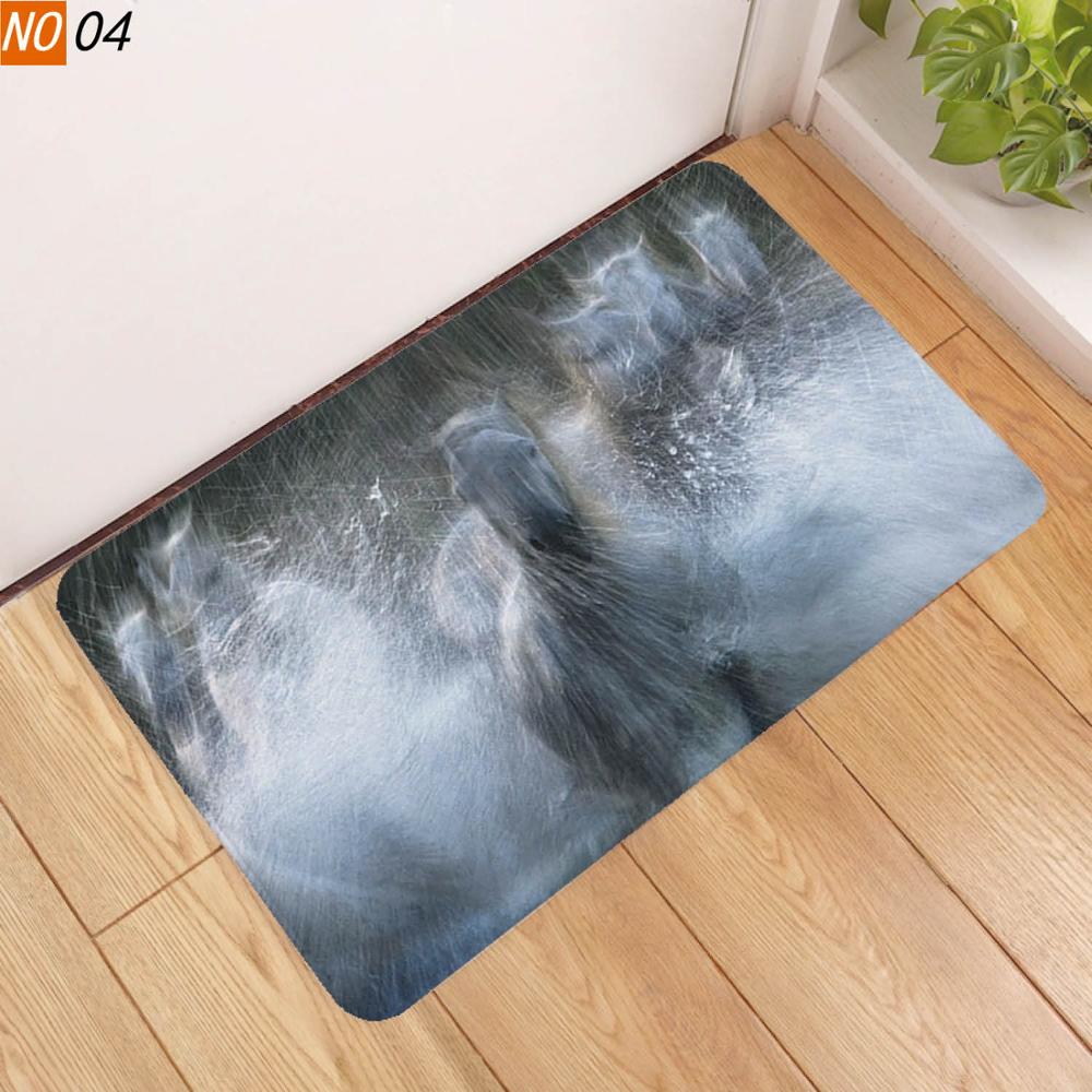 Sholisa anti-dérapant salle de bain tapis tapis sol tapis de bain 3D imprimé cheval Absorption d'eau salon toilette porte: green / 50x80CM