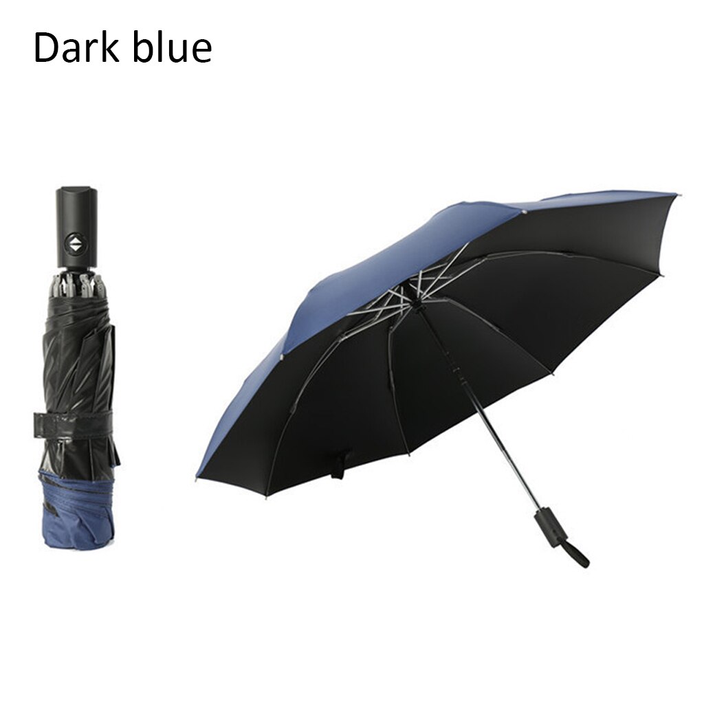 2019hot Folding Reverse Umbrella Automatic Umbrella Big Windproof Rain Business Umbrellas Waterproof Rain Women Men For Car: Dark blue