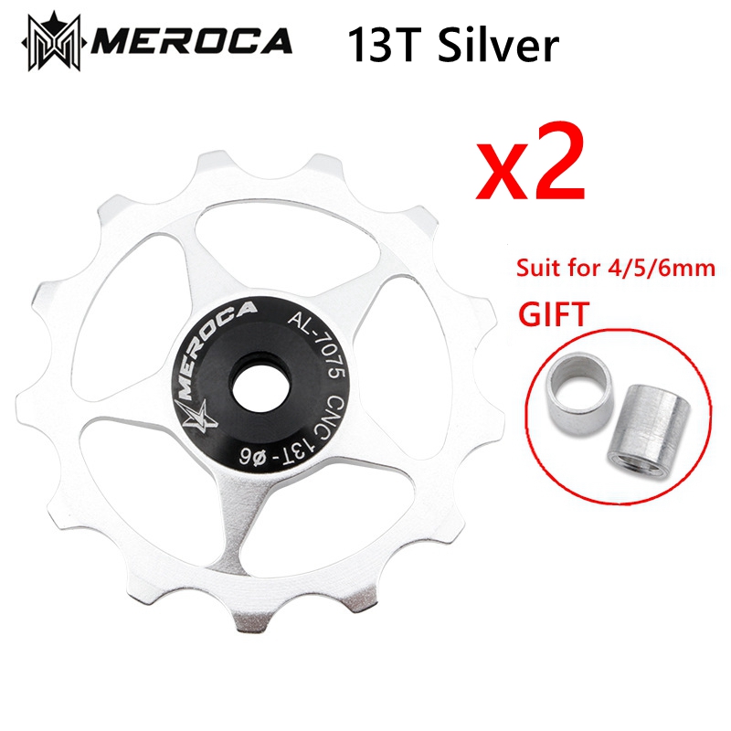MEROCA 2 stücke MTB Rennrad Schaltwerk Rolle einstellen Fahrrad Jockey führen Rad Unterstützung 8-11 Geschwindigkeit 11T 13T für Shimano Sram: MULTI