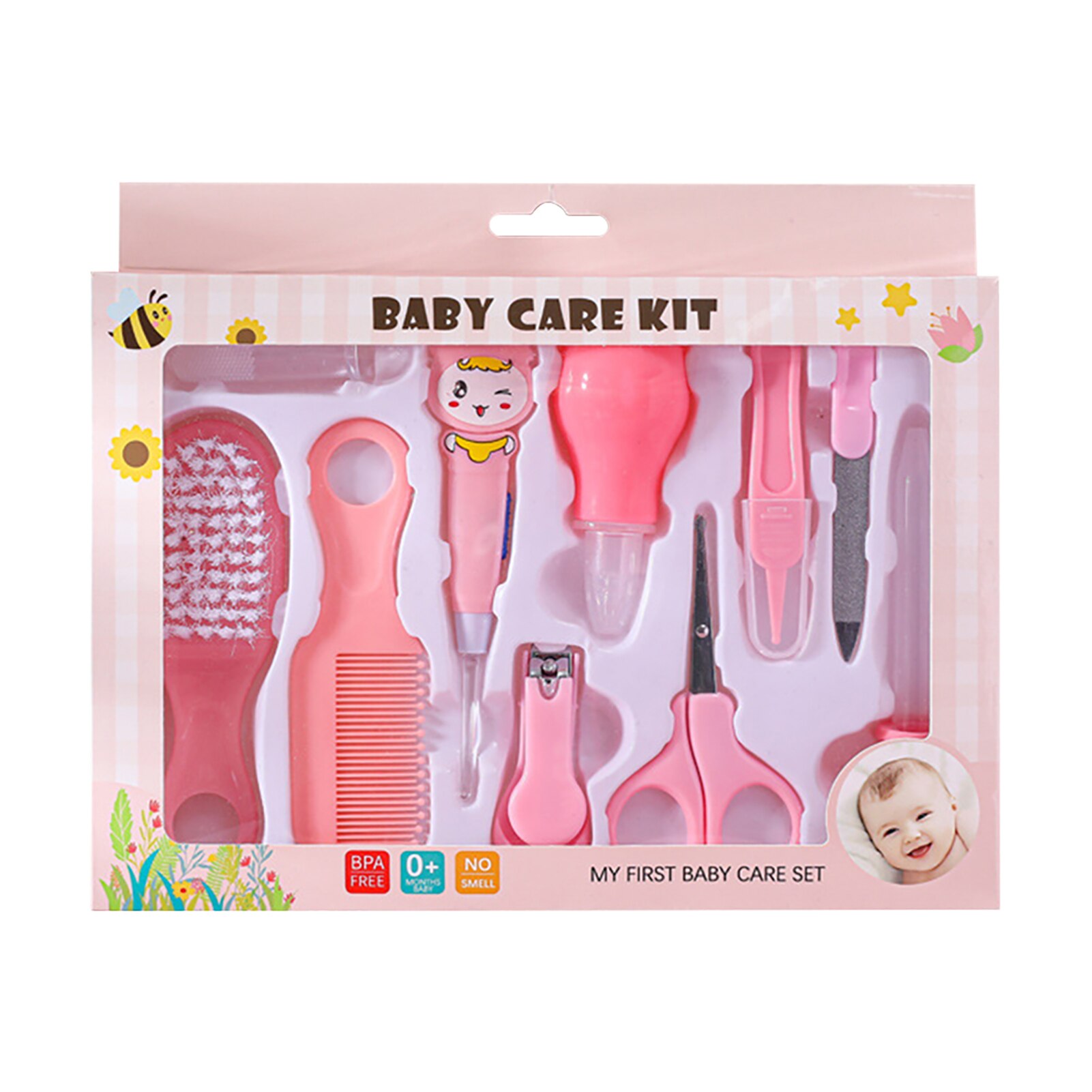 10 pçs manicure recém-nascidos cuidados diários cuidados de enfermagem grooming prego clipper acessórios de segurança portátil kit cuidados de saúde do bebê nariz mais limpo