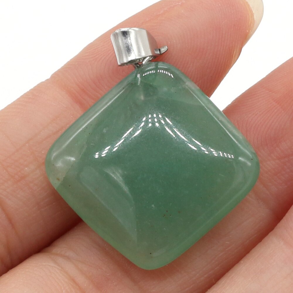 Natural Agates Necklace Pendant Square Pendant Charms for Making DIY Jewelry Necklace Pendant Size 25x25mm