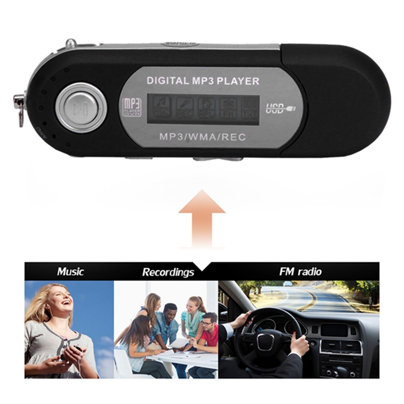 A screen MP3 U disk No. 7 battery card USB in-line radio cassette player black
