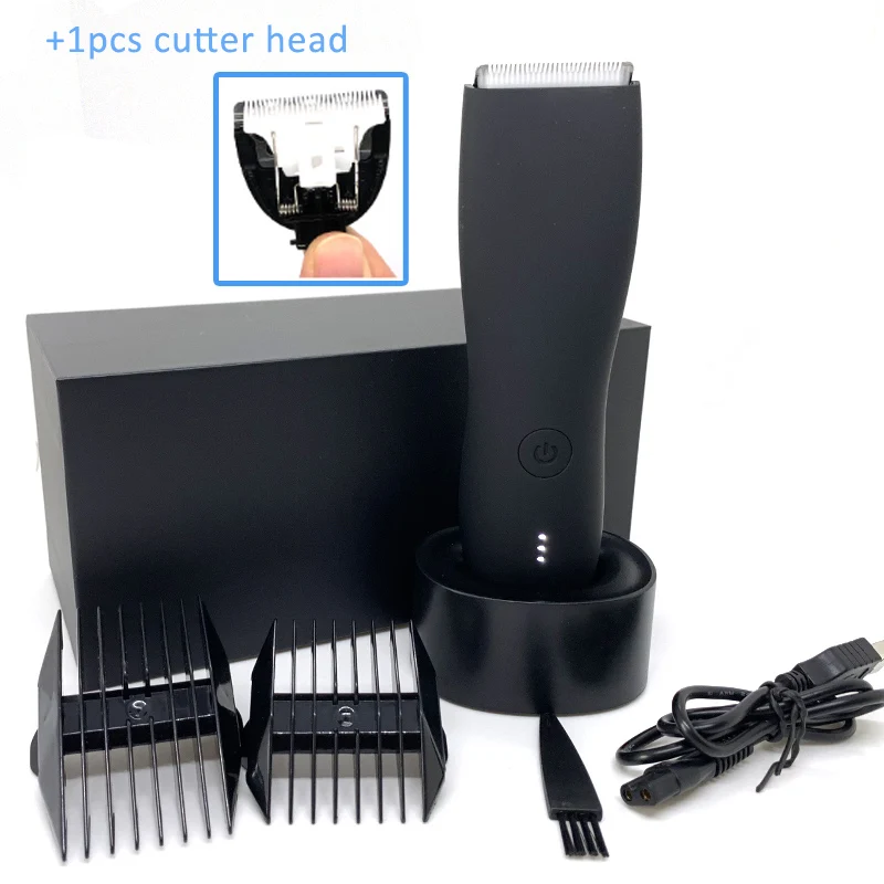 Máquina de corte de cabelo profissional aparador de barba barbeador elétrico para corpo adulto barbear ipx7 à prova dwaterproof água segurança navalha clipper: green