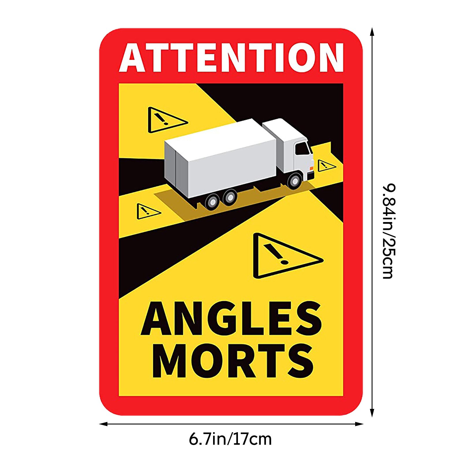 Car Safety Warning Rules Sticker Adhesive Vinyl For Vehicle Dead Angles On Heavy Vehicles - Waterproof Sticker - L.170 X H.250