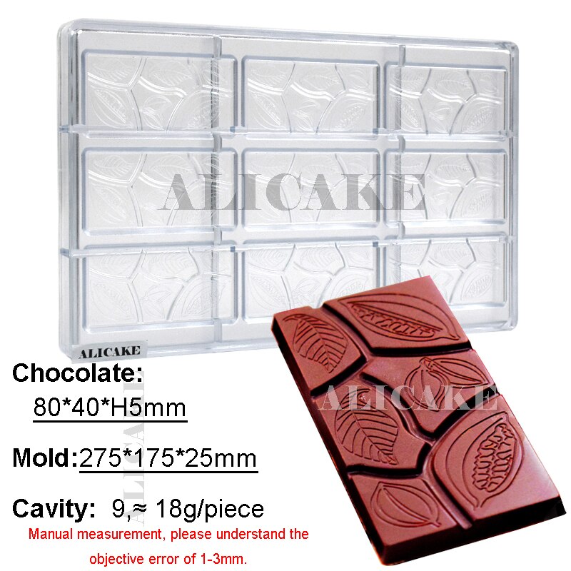 3D Polycarbonate Chocolate Molds for Chocolates Bar Mold Baking Pastry Confectionery Tools Cake Candy Bonbon Moulds Form Tray