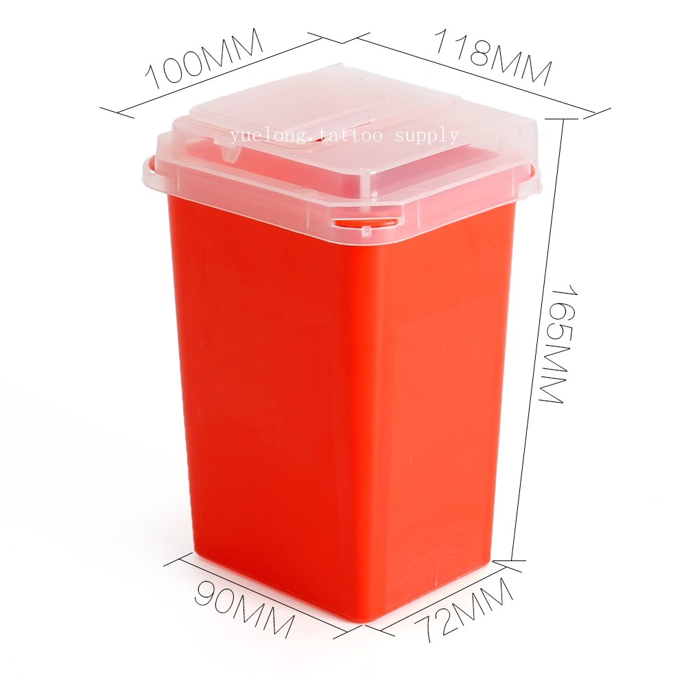 Plastic 1L Rode Slijpsel Containers Voor Tattoo Artiesten Tattoo Slijpsel Container Verwijdering Naald Tattoo Leverancier