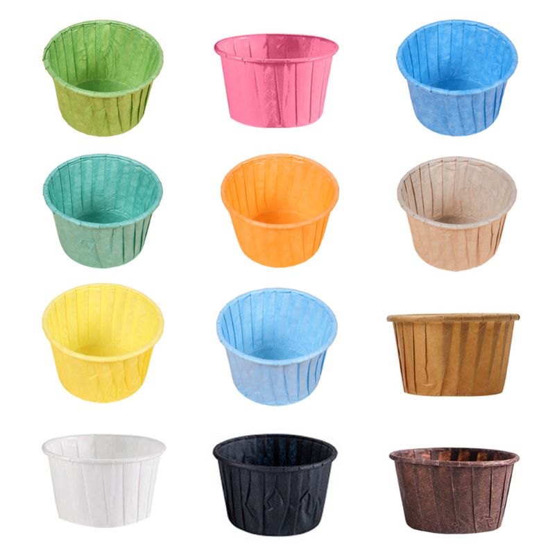 50pcs Muffin Cupcake Paper Cup Oilproof Cupcake Liner Baking Cup Tray Case X6HC