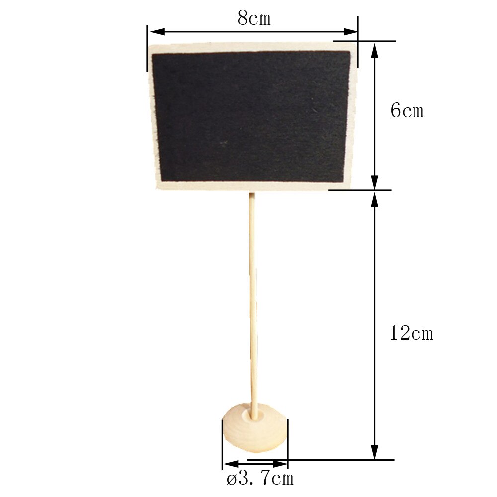 30pcs Mini Rectangle Wooden Blackboard Price Display Stick Stand Holder DIY Message Stand Chalkboard 18x8cm