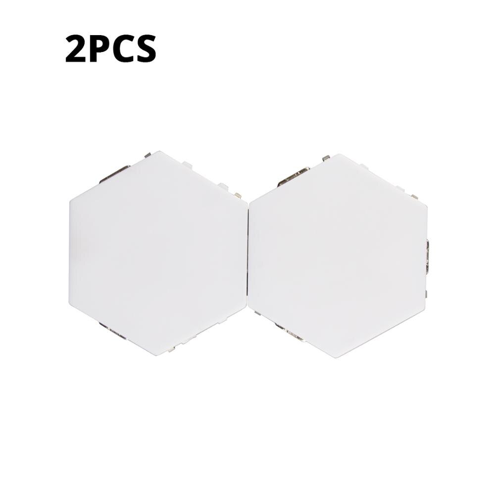 Magnetic Hexagons Modular Touch Sensitive sensor Light DIY Wall Decoration painel led Quantum lamp LED Panel Light: 2pcs / With EU Plug Adapter