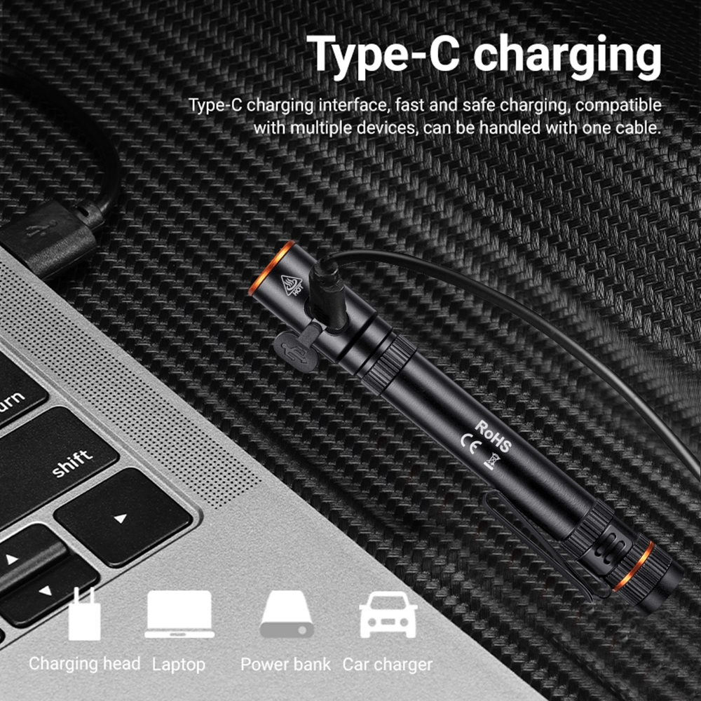 Mini Hohe Helle Led Stift Taschenlampe USB Aufladbare Magnet KÜHLE Stift Clip Taschenlampe Outdoor Camping Wandern Notfall beleuchtung Licht