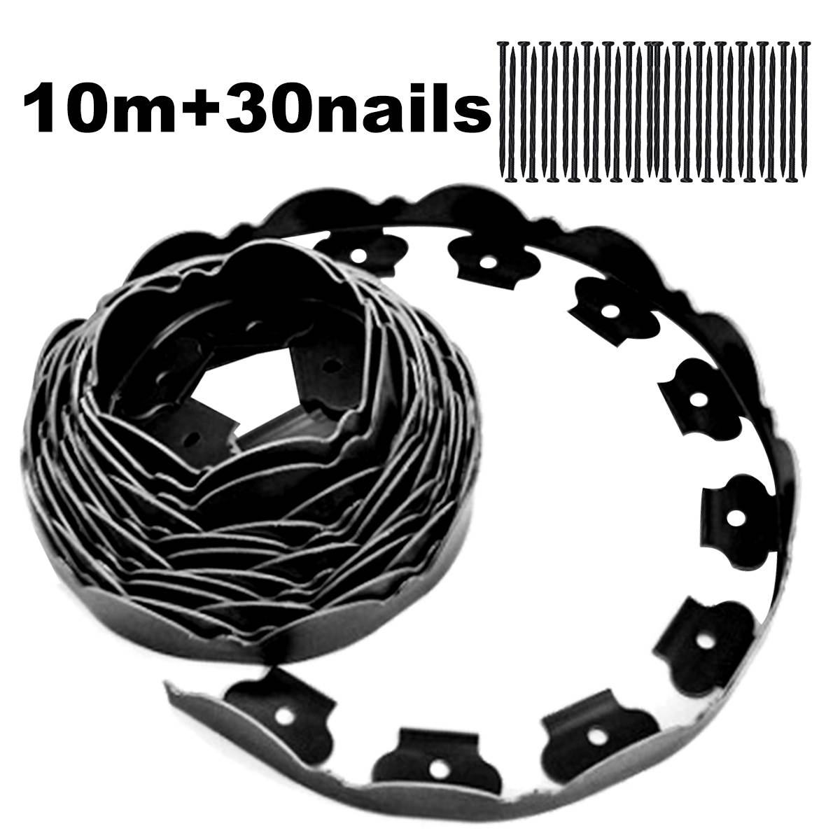 3/5/6/10m Garden Flexible Lawn Grass Plastic Edging Border landscape Edging Easy Install Insert Black Green: 10m