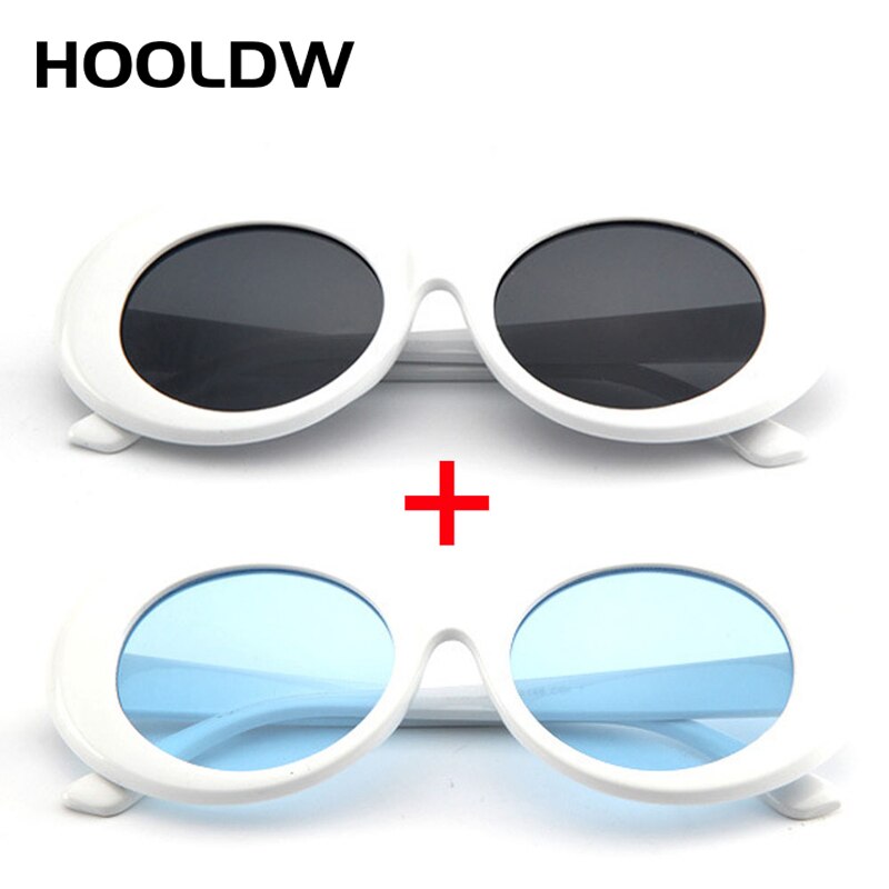 2 st/lot clout goggle kurt cobain solglasögon herr dam vintage ovala runda solglasögon dam  uv400 glasögon gafas de sol: Whitegr och whiteblu