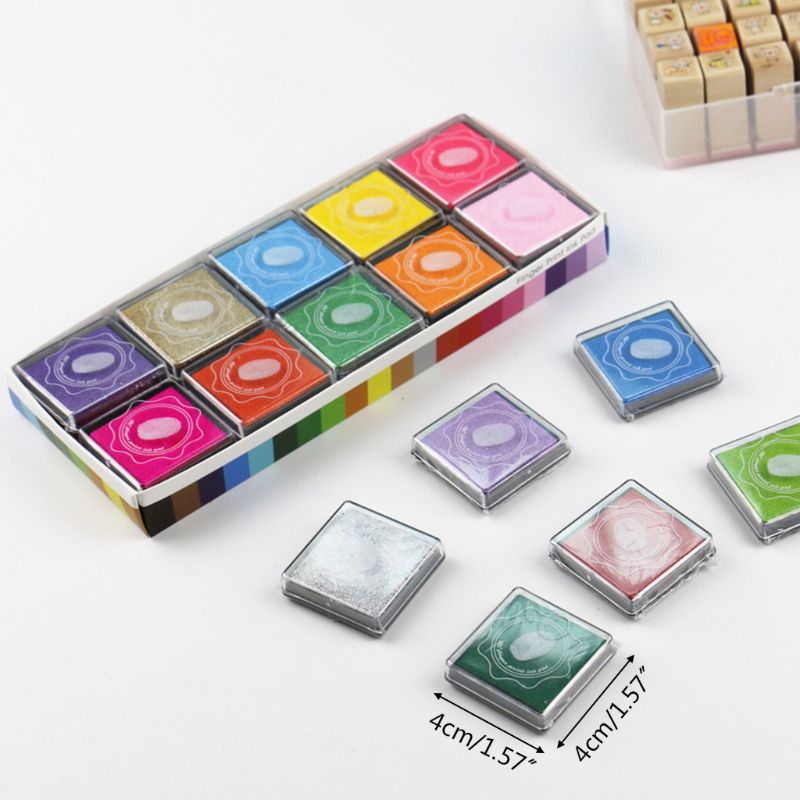 20 Colors Ink Pad DIY Scrapbooking Album Finger Painting Inkpad Stamps Sealing M17F
