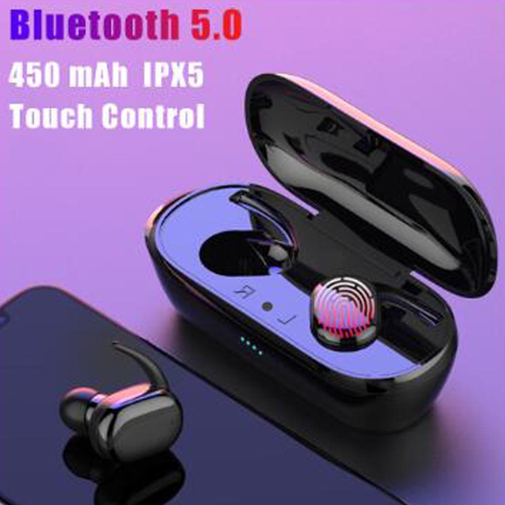 Y30 Tws Hoofdtelefoon Bluetooth 5.0 Draadloze Koptelefoon Vingerafdruk Touch Sport Oortelefoon 3D Stereo Geluid Oordopjes Met Opladen Doos