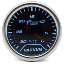 2&quot; 52MM Universal Vacuum Car Gauge -30~0 in.Hg Meter Auto White LED