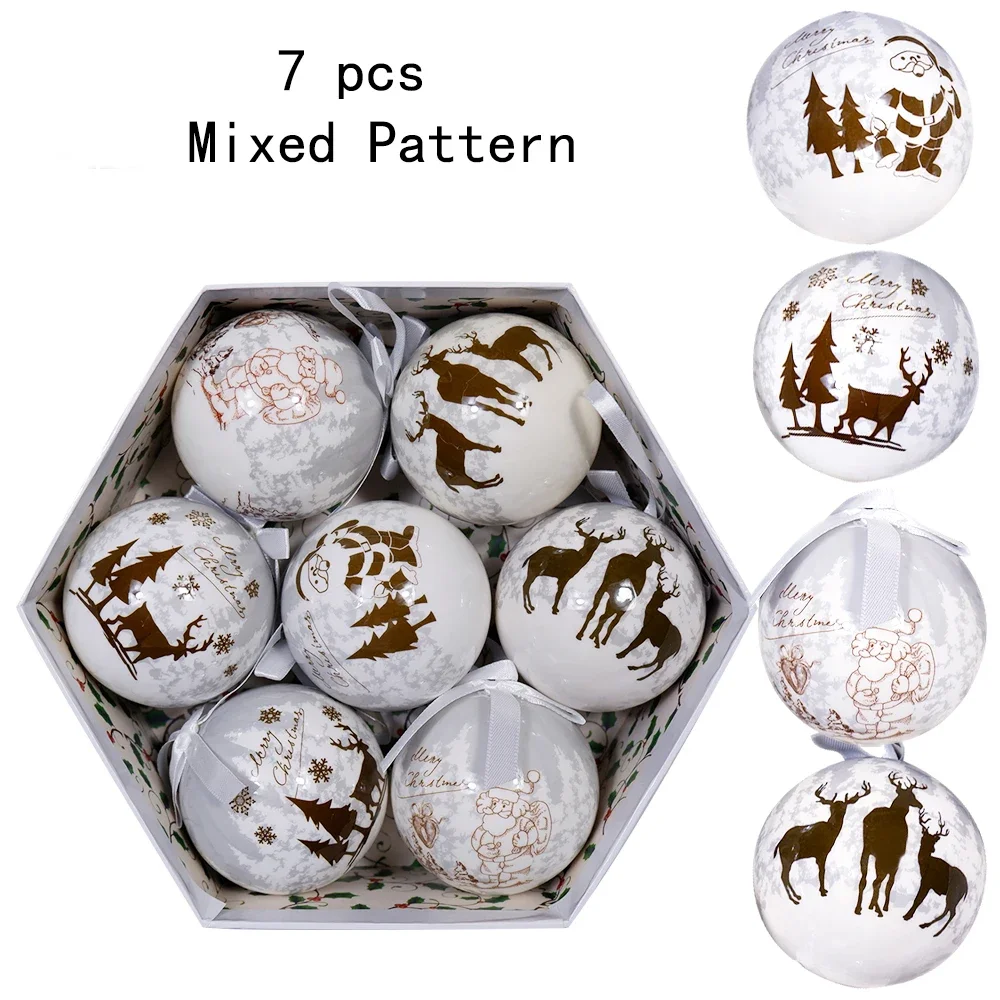 7PCS Christmas Balls Large Home Decoration Tree Balls Xmas Party Decor Christmas Spheres Christmas Tree Hanging Ornament: light green