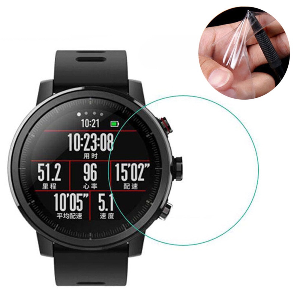 Película de hidrogel macia, proteção de tela completa para relógio inteligente xiaomi, huami, amazfit pace, stratos, verge lite