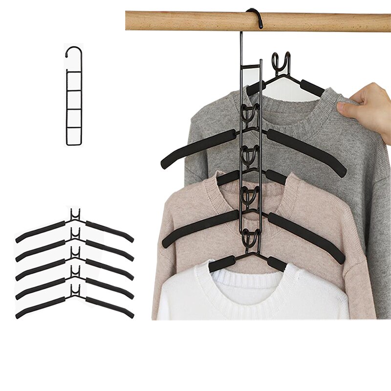 Multi-function Wardrobe Space-saving Stack Hanger Hook Coat Hook Plastic Closet Stack Hanger Rack Bedroom Storage Organizer