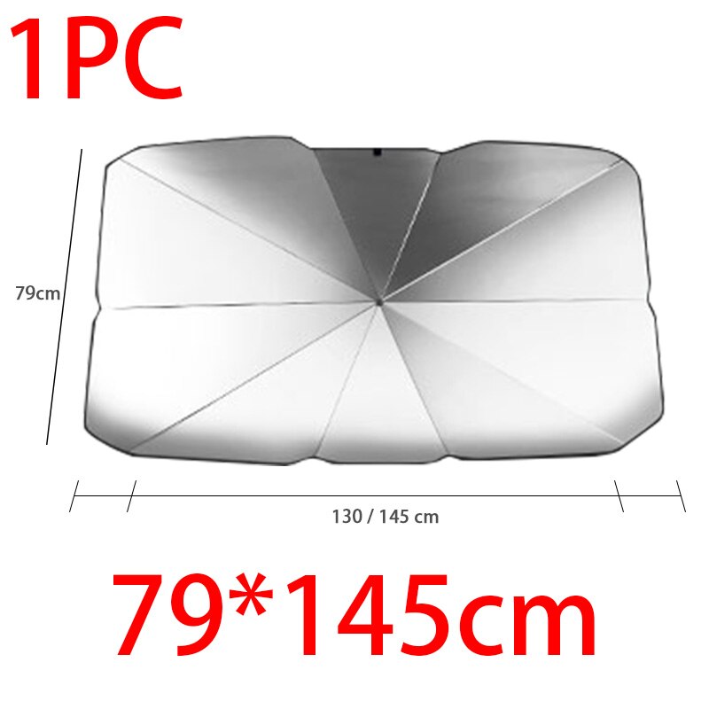 Bil parasol uv beskyttelse solskærm til bil forrude sommer uv reflektor visir beskyttelse solskærm auto indvendig brugt paraply: 79 x 145cm 1pc