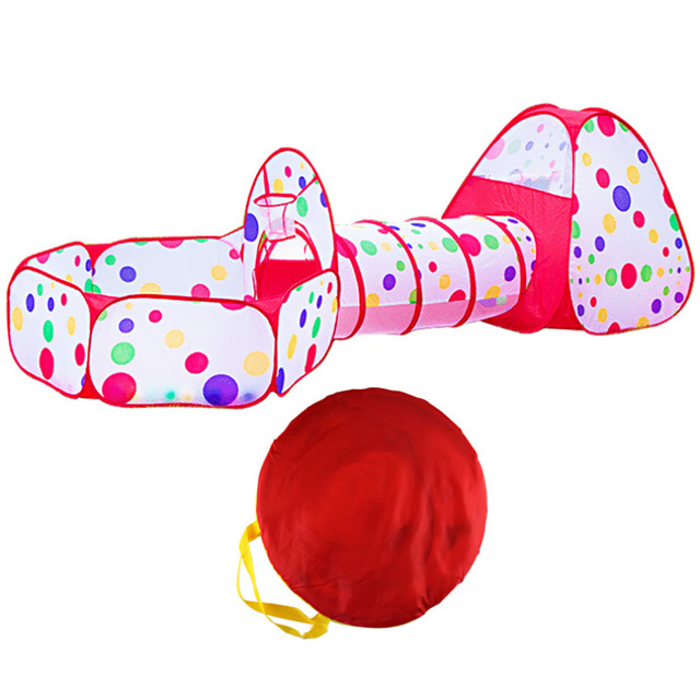 3 In 1 Draagbare Kinderen Tent Kinderen Spelen Spel Huis Oceaan Ballenbad Kinderen Tipi Tenten Kruipen Tunnel Zwembad Bal baby Play Tenten: A