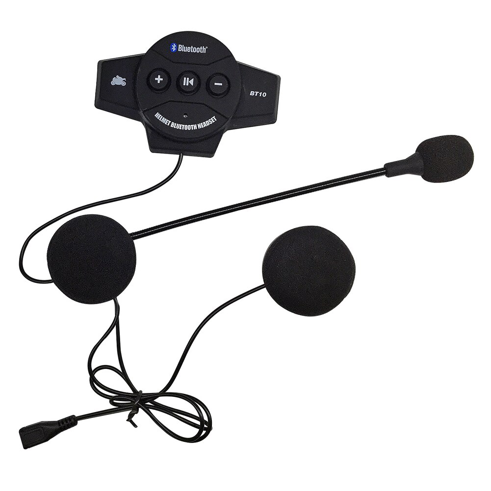 BT10 Long Standby Motorcycle Interphone Intercom Wireless Soft Riding With Microphone Helmet Headset Stereo Bluetooth Music
