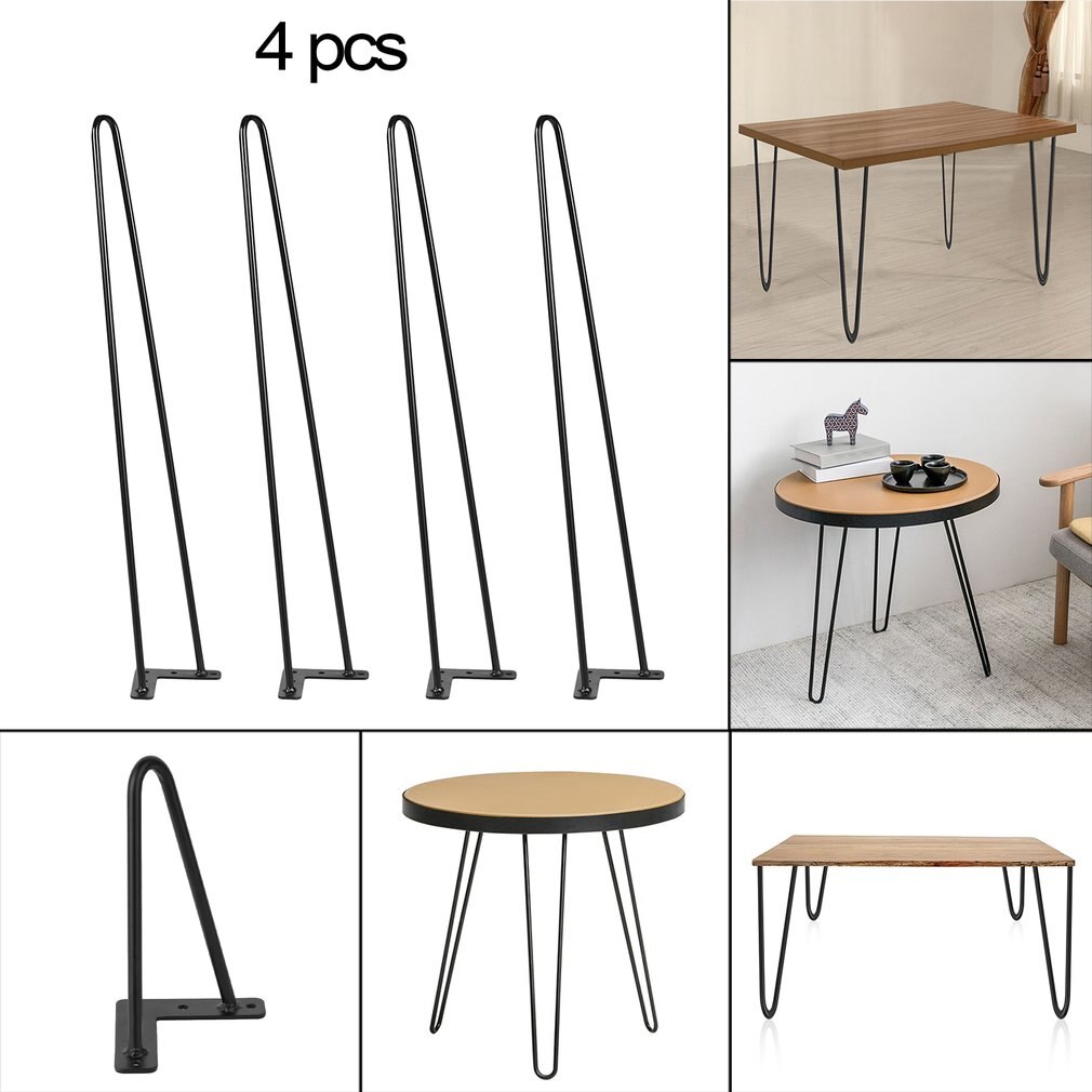 18/22/28 Inch Heavy Duty Angled Dining Table Desk Hairpin Legs Support Brackets DIY Tool Furniture Accessaries Black