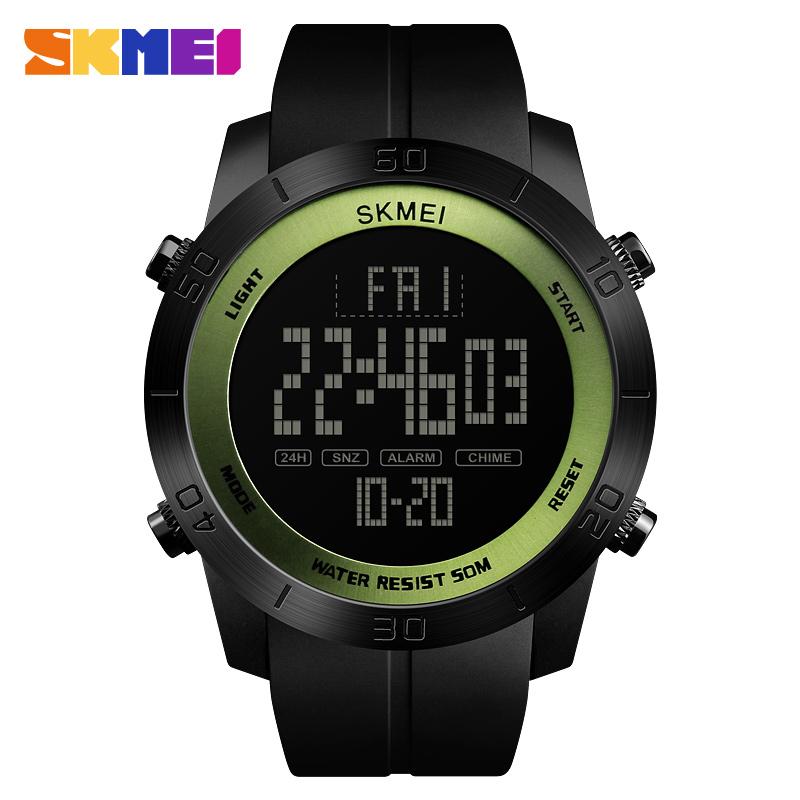 Skmei sport herenhorloge pu-band 5 bar waterdicht multifunctioneel horloge heren wekker digitaal horloge relogio masculino 1353