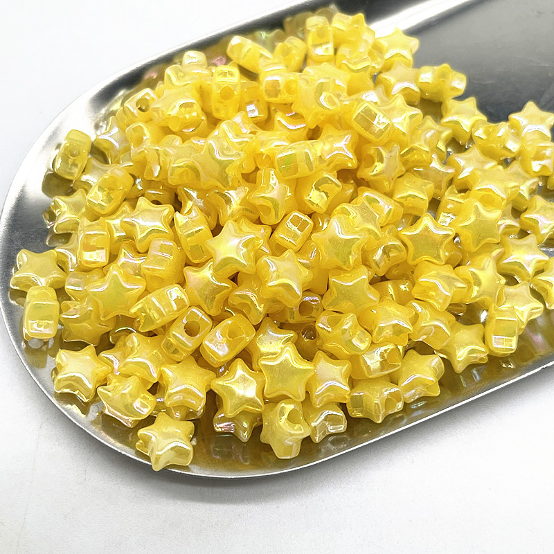 50 Uds 10mm AB colorido estrella de cinco puntas de acrílico cuentas espaciadoras sueltas para fabricación de joyería DIY accesorios hechos a mano: Azul cielo