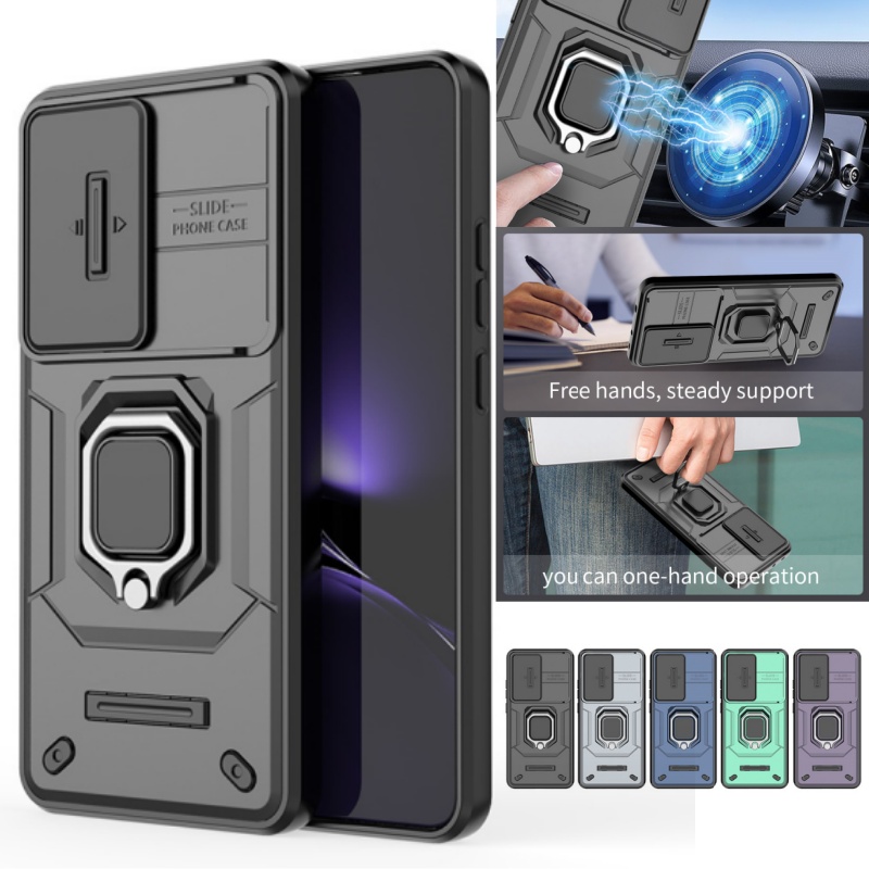 For Xiaomi Poco X7 Pro 5G Case Slide Lens Armor Phone Case for Poko Poxo Pocco Little X 7 Pro X7Pro Magnetic Ring Holder Cover